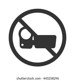 Do not record on camera icon. Flat vector illustration in black on white background. EPS 10