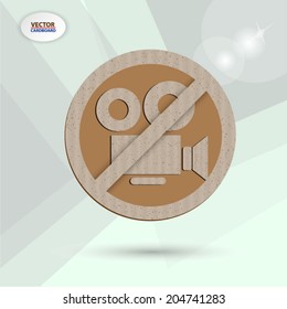 Do not record. Video camera sign icon.cardboard vector