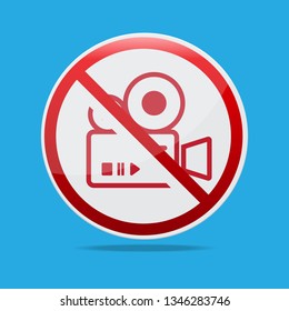 Do not record video sign vector illustration.