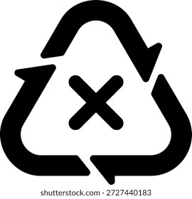 No recicle el Vector de ilustración de icono de glifo