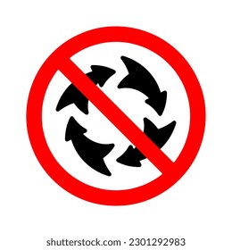 No reciclar sólo el signo de basura o el icono de residuos no reciclables en fondo blanco 