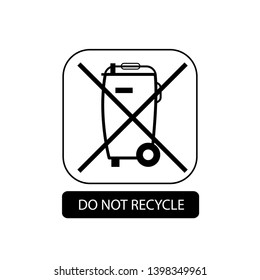 Do not recycle sign. Flat packaging symbol. Mail box icon isolated on white. Vector illustration