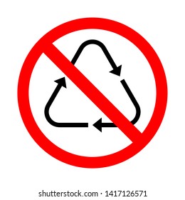 Do not recycle symbol. Bright warning, restriction sign on a white background. Vector illustration of a collection of prohibition signs