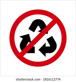 Do not recycle symbol. Vector illustration on white background
