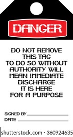 Do not remove this tag.
The label danger text version on a white background,vertical rectangle.