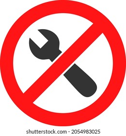 Do not repair vector illustration. Flat illustration iconic design of do not repair, isolated on a white background.