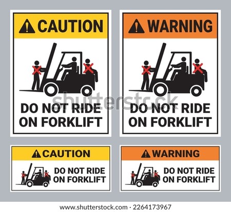 Do Not Ride On Forklift Sign Collection