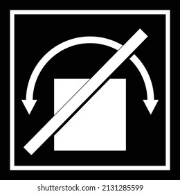 Do not roll Simple icon on product packaging and box.Handling mark on craft paper background. Can be used