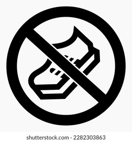 Do not run icon. Do not go. No sneakers. Vector icon.