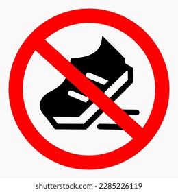 Do not run icon. Do not go. No sneakers. Vector icon.