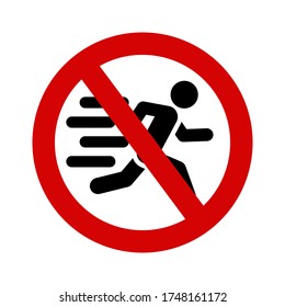 do not run icon symbol vector on white background