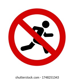 do not run icon symbol vector on white background