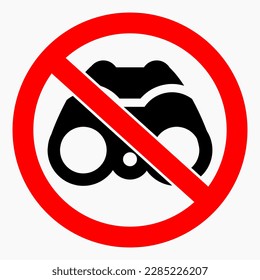 Do not search icon. Search is disabled. No binoculars. Binoculars ban. Vector icon.Search is disabled. No binoculars. Binoculars ban. Vector icon.