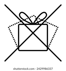 No agite la mercancía, paquete postal frágil, signo de prohibición, icono de vector de línea negra