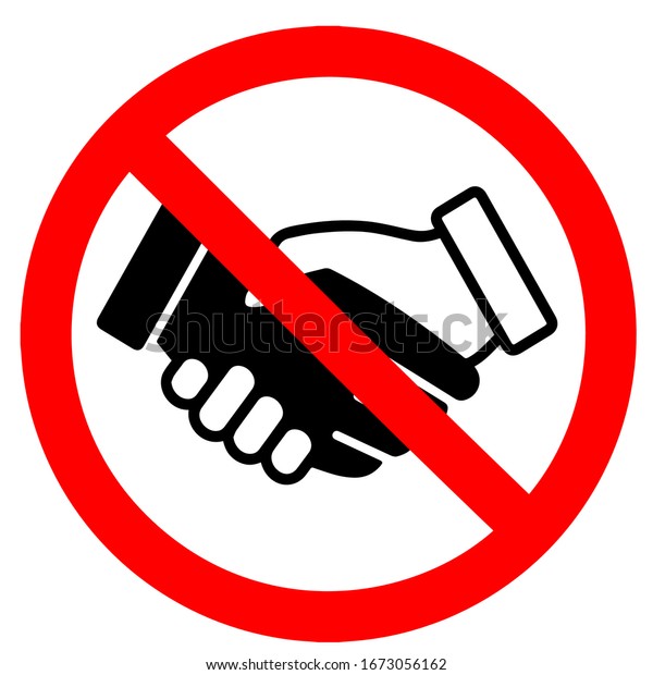 Do Not Shake Hands Icon Red Stock Vector (Royalty Free) 1673056162