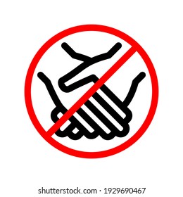  do not shake hands outline icon modern illustration.