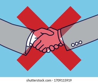 Do Not shake Hands,  vector illustration