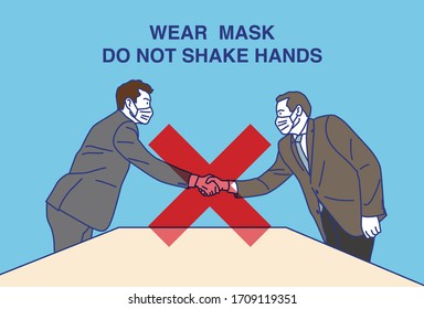 Do Not shake Hands,  vector illustration