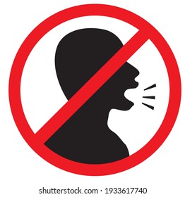 Do not shave loudly, do not speak loudly, do not loudly, Stop talking vector sign on white background