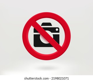 Do not shoot concept with camera icon. 3d vector illustration