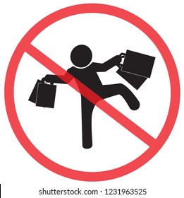 do not shopping celebrate,  caution, warning symbol, road symbol sign and traffic symbol design concept, vector illustration.