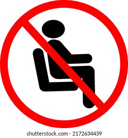 Do not sit here icon vector
