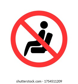 Do not sit here sign, icon, symbol. Vector illustration