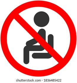 Do not sit here sign vector illustration isolated on a white background.