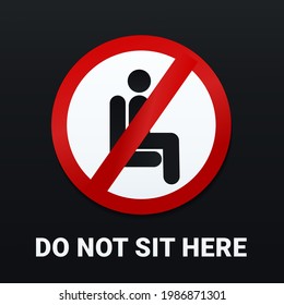 Do Not Sit Here Sign Social Stock Vector (Royalty Free) 1986871301 ...