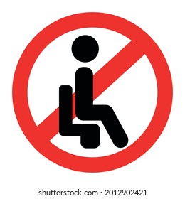 Do Not Sit Here Signage for restaurants and public places inorder to encourage people to practice social distancing to further prevent the spread of COVID-19. Vector illustration