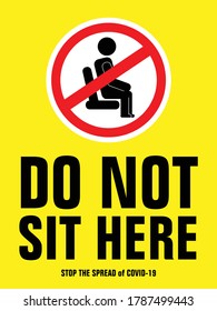 Do Not Sit Here Sign/symbol/icon Isolated Black Background Vector Illustration.