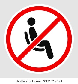 Do not sit here vector illustration icon isolated - Anti-contagion rules graphic representation