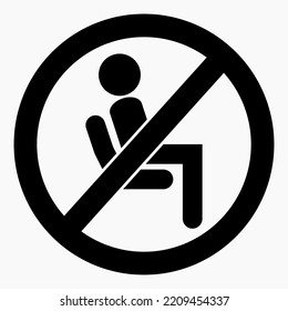 Do Not Sit Icon. Do Not Use Seats. Don't Sit Down. It Is Forbidden To Sit Down. Vector Icon.