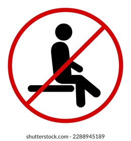 Do not sit on surface icon in trendy silhouette style design. Vector illustration isolated on white background.