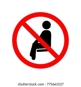 Do not sit on surface icon 