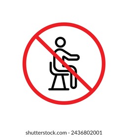 Do Not Sit Sign Line Icon. Seating Limit icon in outline and solid flat style.