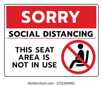 Do not sit Sign.Do not seat area warning signs. Forbid or forbidden seating down icons. Keep Social distancing for covid-19 or Coronavirus outbreak