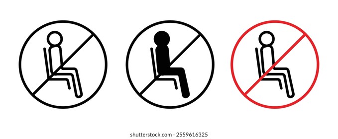 Do not sit sign vector set