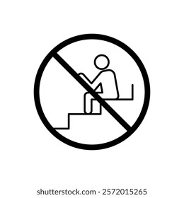Do not sit sign vector in black colors