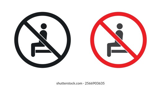 Do not sit signs set in black and colored