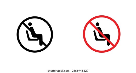 Do not sit signs. vector signs set