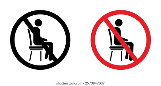 Do not sit signs vector set