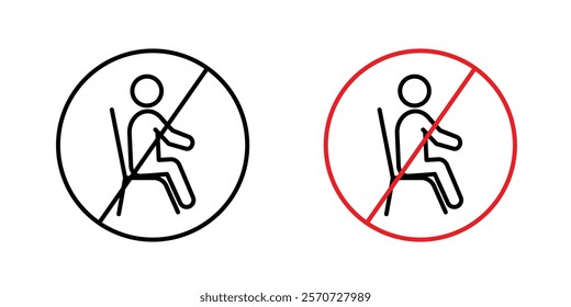 Do not sit signs vectors on white background.