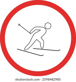 do not ski on a snowy slope