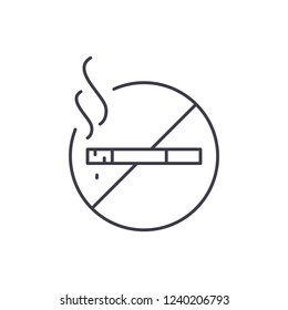 Do not smoke line icon concept. Do not smoke vector linear illustration, symbol, sign