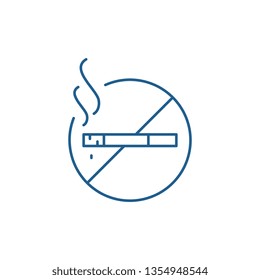 Do not smoke line icon concept. Do not smoke flat  vector symbol, sign, outline illustration.