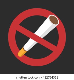 Do not smoke sign ban. Icon vector illustration.