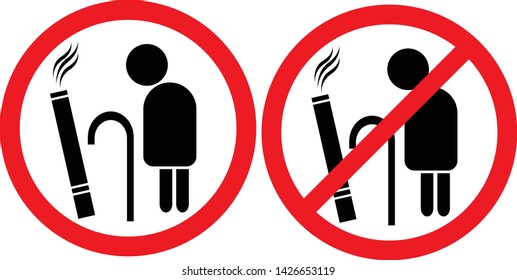 
Do not smoke in this area because there are old people living
