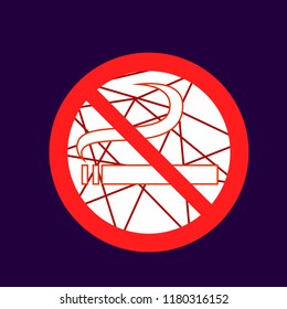 do not smoking, caution warn symbol for public transport areas to do not do that. vector logo, sign, symbol