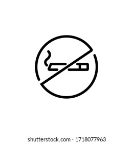 Do not smoking sign thin icon in trendy flat style isolated on white background. Symbol for your web site design, logo, app, UI. Vector illustration, EPS